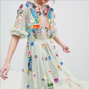 ASOS midi sequin embellished tulle midi dress NWT